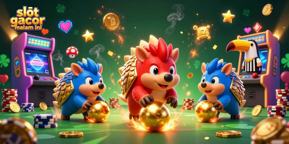 Spin to win big at slot gacor malam ini with colorful casino-inspired characters and elements in action.