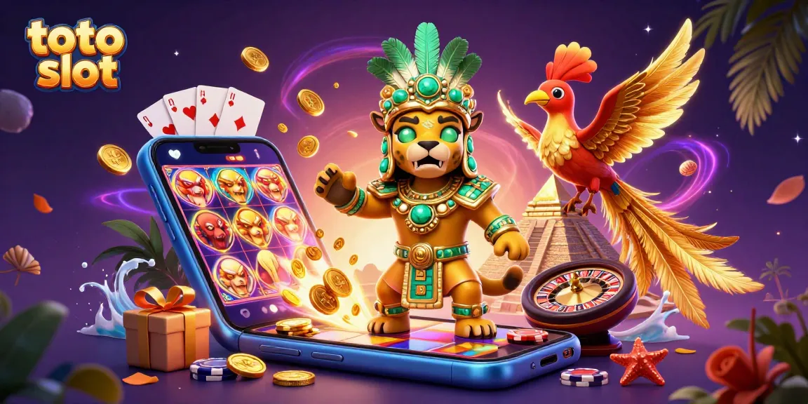 Experience exciting toto slot adventures with this vibrant illustration showcasing a dynamic Mayan scene.