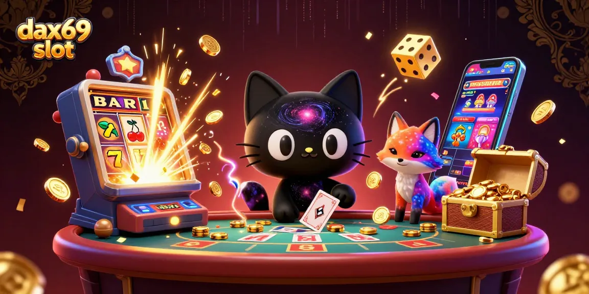 Menangkan jackpot dengan dikhususkan slot dax69 dalam ilustrasi kasino yang berwarna-warni dan penuh aksi.
